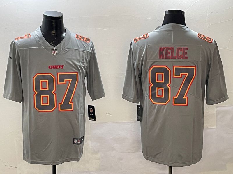 Men Kansas City Chiefs #87 Kelce Grey 2025 Nike Vapor Limited NFL Jersey style 210->kansas city chiefs->NFL Jersey